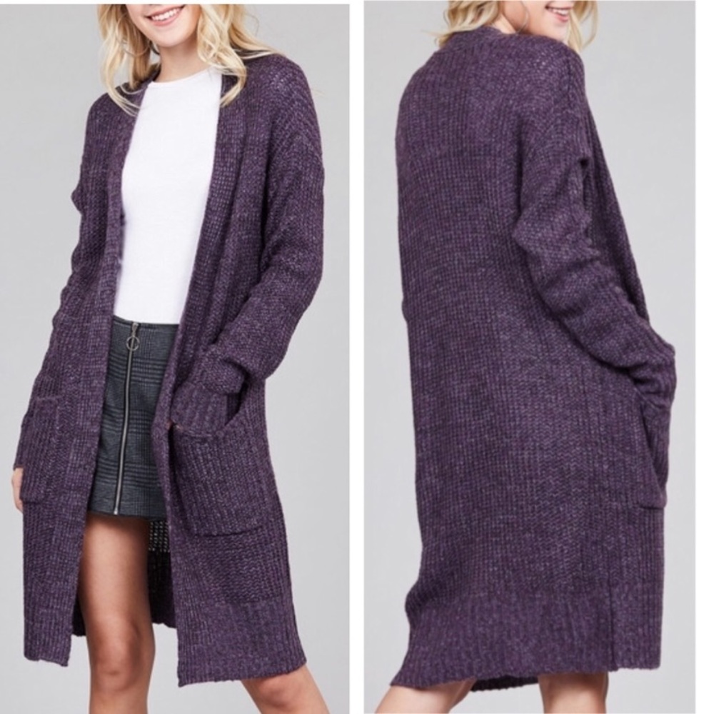 Purple Sweater Cardigan